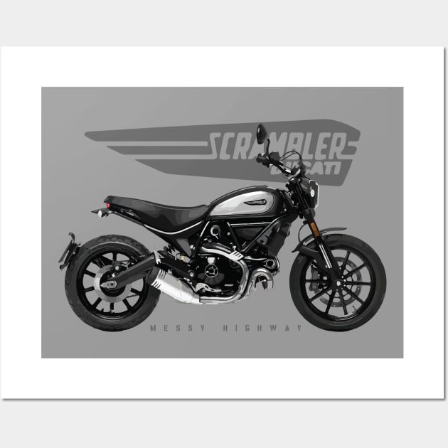 Ducati Scrambler Icon Dark 20 black, sl Wall Art by MessyHighway